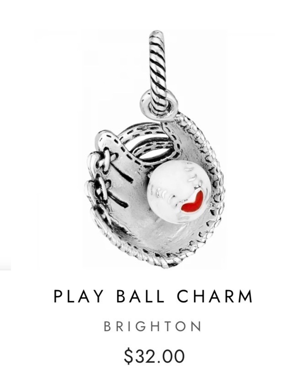 ⚾️ BRIGHTON Baseball Charm/Pendant for Charm Bracelet or Necklace!